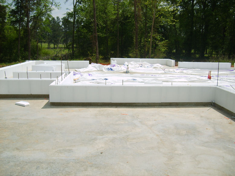First course ICF wall construction