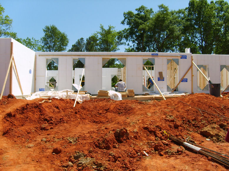 Assembled and braced ICF walls