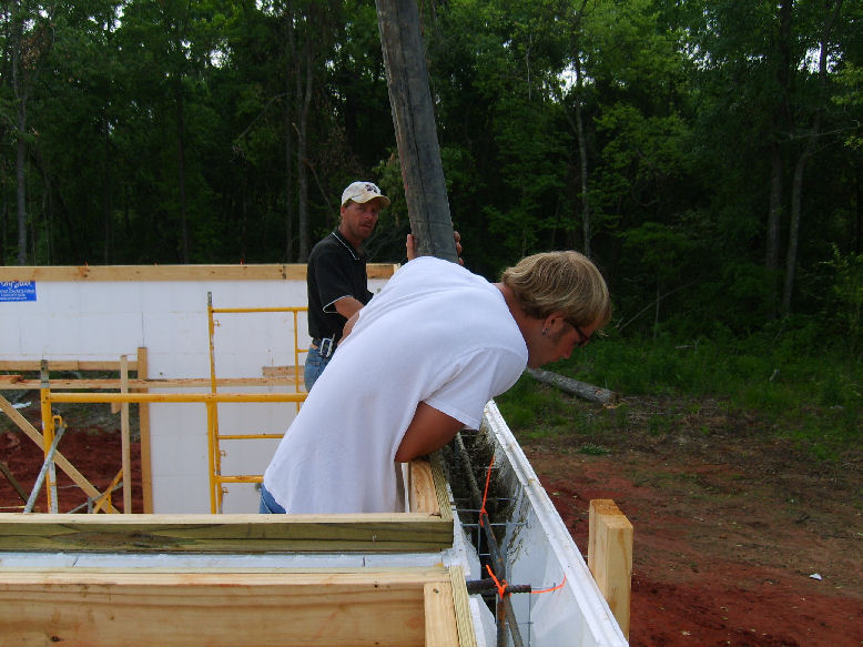 Pumping concrete into ICF walls