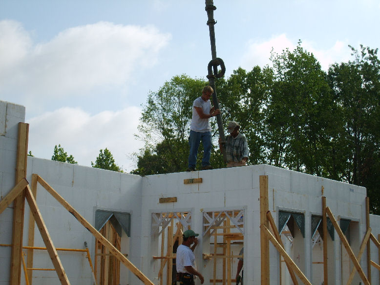 Pumping concrete into ICF walls
